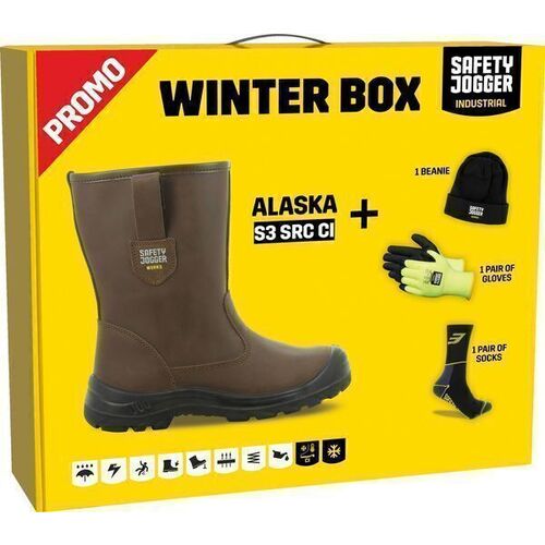 Box bottes fourr&eacute;es cuir + gants + chaussettes + bonnet