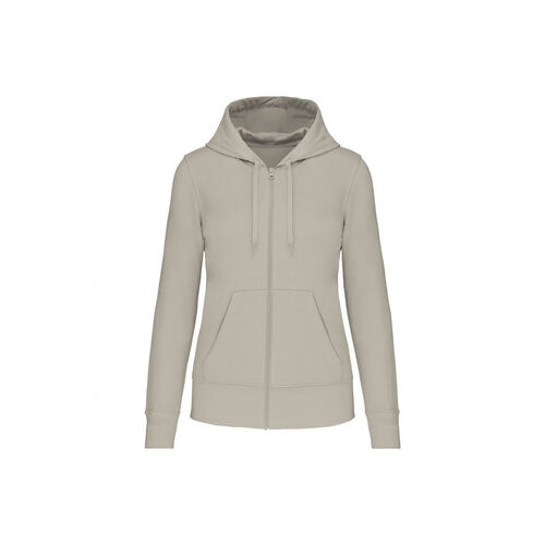 Sweat-shirt full zip &agrave; capuche K4031 CLAY