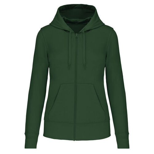 Sweat-shirt full zip &agrave; capuche K4031 FOREST GREEN