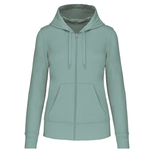 Sweat-shirt full zip &agrave; capuche K4031 SAGE