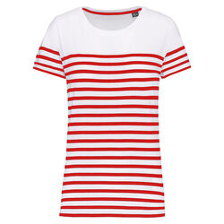 T-shirt femme Marini&egrave;re bio K3034 NAVY/WHITE STRIPES Lons le Saunier