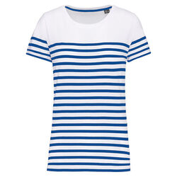 T-shirt femme Marini&egrave;re bio K3034 NAVY/WHITE STRIPES Lons le Saunier