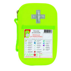 Trousse secours fluo V&Eacute;HICULE 2/4 PERSONNES Lons le Saunier